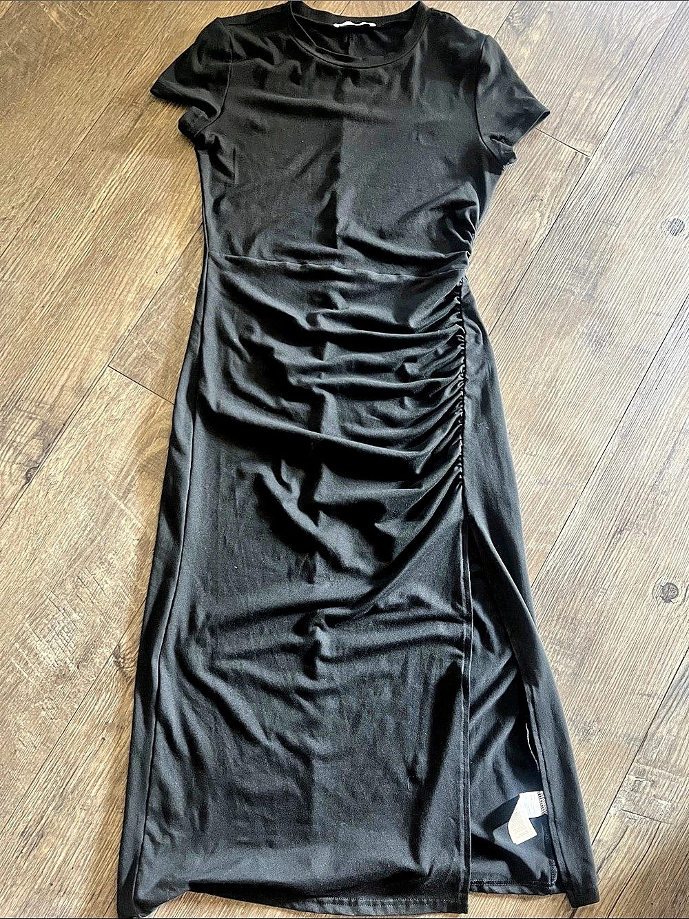 CUPSHE Ruched Maxi Dress in Black Size Small Like New